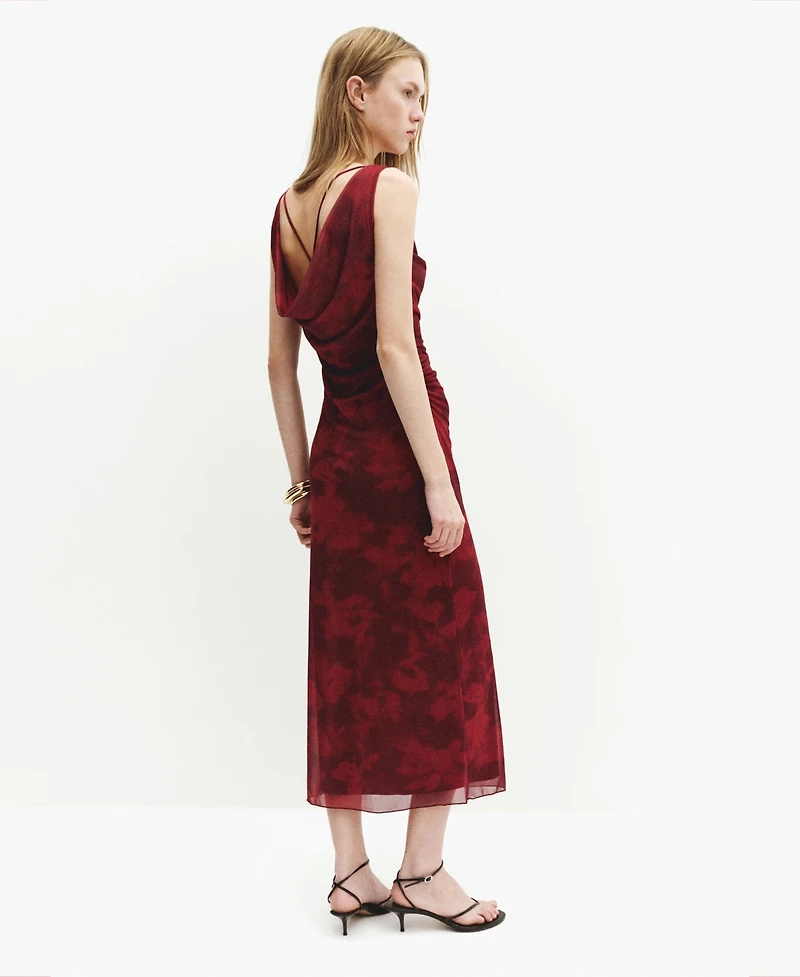 Mango Women's Draped Fitted Dress