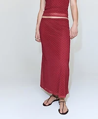 Mango Women's Polka-Dot-Printed Tulle Skirt