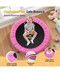 Bcan SP1 36 inch Astm Certified Toddler Trampoline Indoor Mini Trampoline with Foam Handle Safety Cover Easy Assembly for Kids