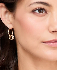 On 34th Glass Drop Hoop Earrings, Macy's Exclusive