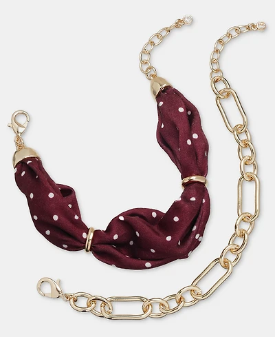 On 34th Polka Dot Scarf & Link Flex Bracelets, 2-Piece Set, Macy's Exclusive