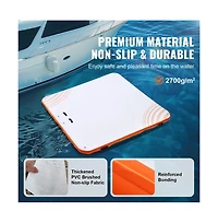 Sugift Inflatable Floating Dock Square with Non-Slip Mat and Ladder