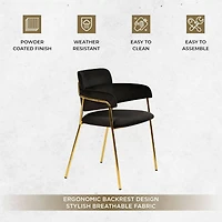 LeisureMod Axis Dining Chair, Velvet Upholstery with Stainless Steel Legs, Accent Side Chair for Modern Home, Kitchen and