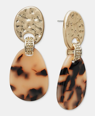 Style & Co Tortoise-Shell-Disc Linear Drop Earrings, Macy's Exclusive