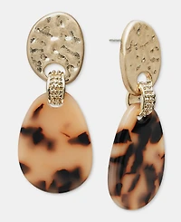 Style & Co Tortoise-Shell-Disc Linear Drop Earrings, Macy's Exclusive