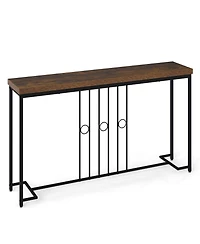 Slickblue Industrial 55" Console Table with Sturdy H-Frame Design