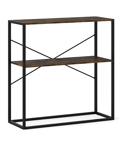 Slickblue Entryway Console Table with Metal Frame and Storage Shelves