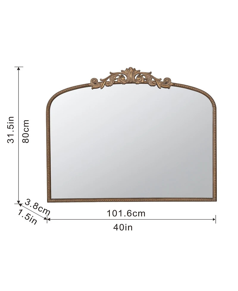 Busdays Arch Mirror Baroque Inspired Frame for Living Room Bathroom Entryway Console