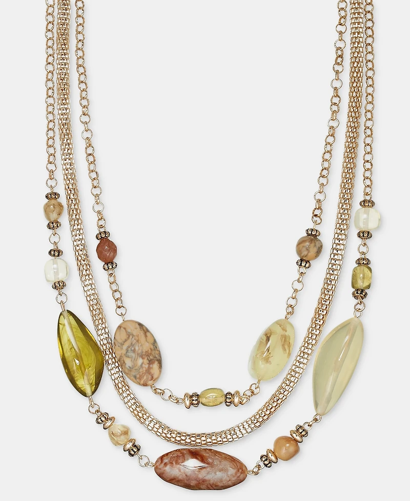 Style & Co Multi-Beaded Three-Row Layered Necklace, Macy's Exclusive