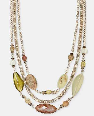 Style & Co Multi-Beaded Three-Row Layered Necklace, Macy's Exclusive