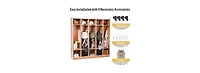 gaomon 2-Piece Set 5-Compartment School Lockers, glazed finish, 10 storage cells, rolling lockers with wheels, equipped with 5 hooks