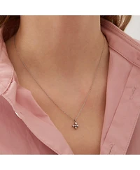 Spero London Four Cube Blocks Natural Textured Sterling Silver Authentic Pendant Necklace
