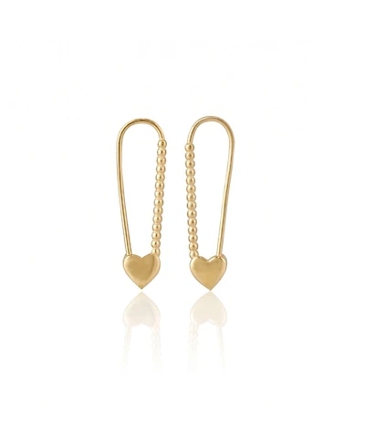 Spero London Heart Beaded Safety Pin Sterling Silver Earring