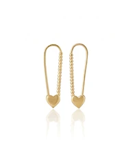 Spero London Heart Beaded Safety Pin Sterling Silver Earring