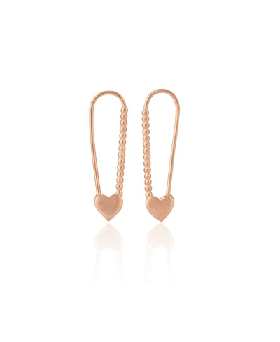 Spero London Heart Beaded Safety Pin Sterling Silver Earring