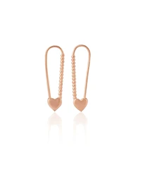 Spero London Heart Beaded Safety Pin Sterling Silver Earring