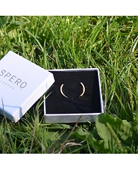 Spero London Sterling Silver Fishbone Earrings