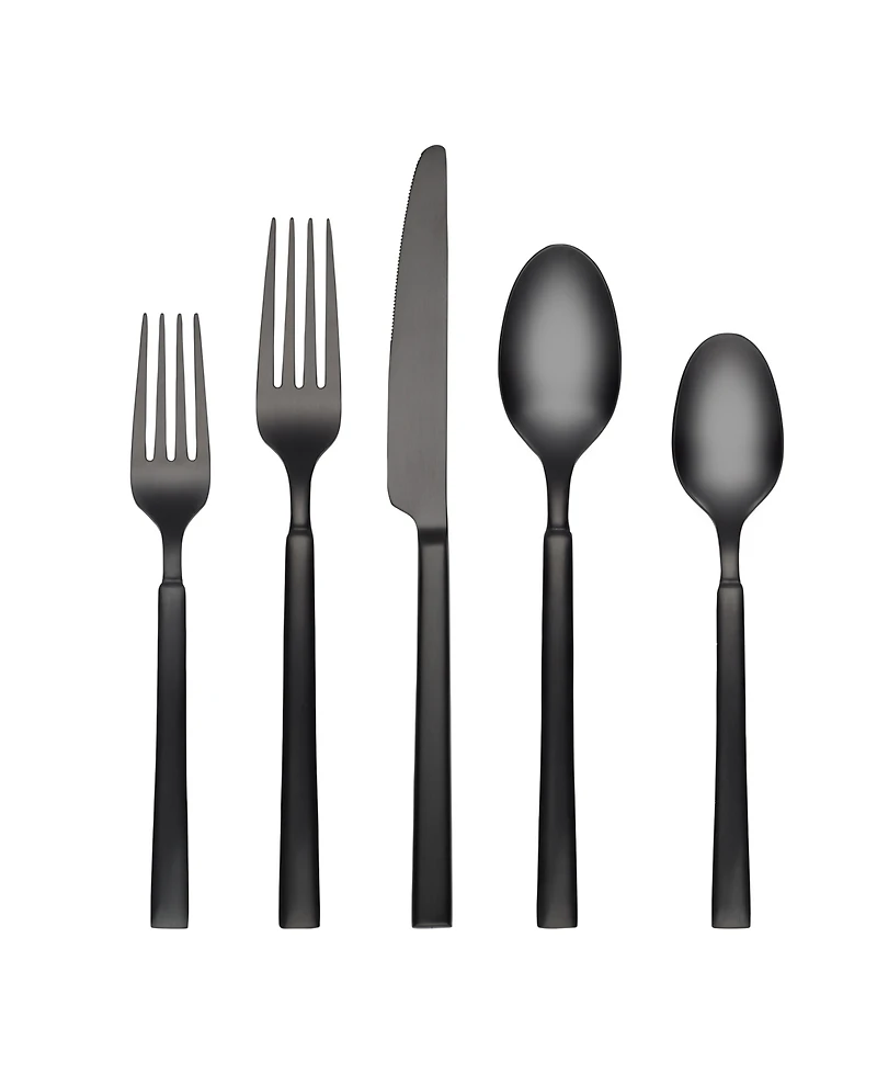 Cambridge Silversmiths Gailann Black Satin 20-Piece Flatware Set