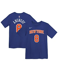 Nike Preschool Og Anunoby Blue New York Knicks Icon Name Number T-Shirt