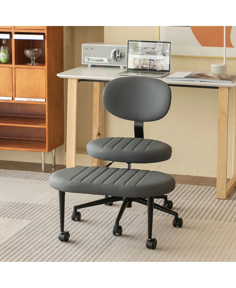 Rainsken 360 Degree Swivel Meditation Chair, Adjustable Office Chair, Adhd Fidget Desk Chair, with Lumbar Support and Rolling Base for Home