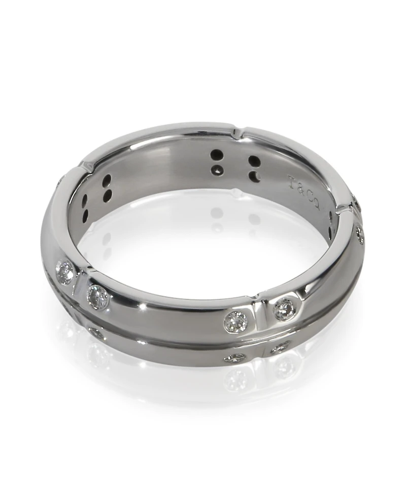 Pre-Owned Tiffany & Co White Gold Diamond Streamerica Band