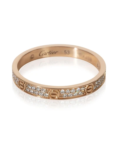 Pre-Owned Cartier Rose Gold Diamond Mini Model Love Ring
