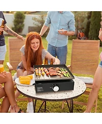 Cozito Countertop Gas Griddle, 16.9 inches Manual Flat Top with Steel Plate and 22,000 Btu Output