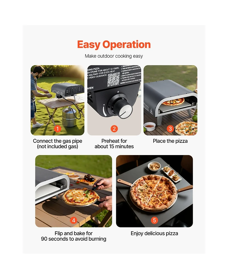 Cozito Propane Outdoor Pizza Oven, 12 inches Gas Pizza Maker with Stone and Carry Bag