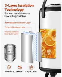Cozito Insulated Beverage Dispenser, 3.2 Gal 12L Stainless Steel Server, 2 Pack