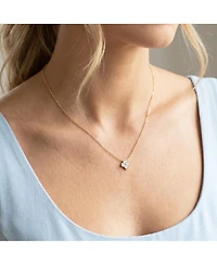 The Lovery Cz Single Clover Necklace 14K Gold-Plated Sterling Silver