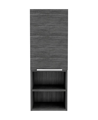 Midola Smokey Oak Rectangle 2-Shelf Medicine Cabinet Wall Cabinet with 1 Door for Bathroom