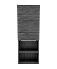 Midola Smokey Oak Rectangle 2-Shelf Medicine Cabinet Wall Cabinet with 1 Door for Bathroom
