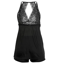 Lascana Women's Lace V-Neck Short Pajama Set