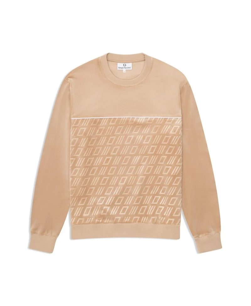 Sergio Tacchini Men's Bandiera Debossed Velour Crewneck