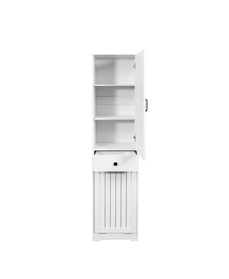 Midola Laundry Cabinet Linen Bathroom Storage Saving with 1 Storage Cabinet and 1 Drawer for Bathroom Kitchen