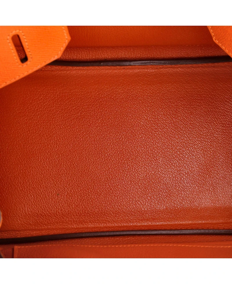 Pre-Owned HERMES Birkin 30 Handbag Orange Epsom with Palladium Hardware