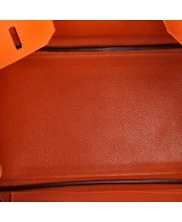 Pre-Owned HERMES Birkin 30 Handbag Orange Epsom with Palladium Hardware