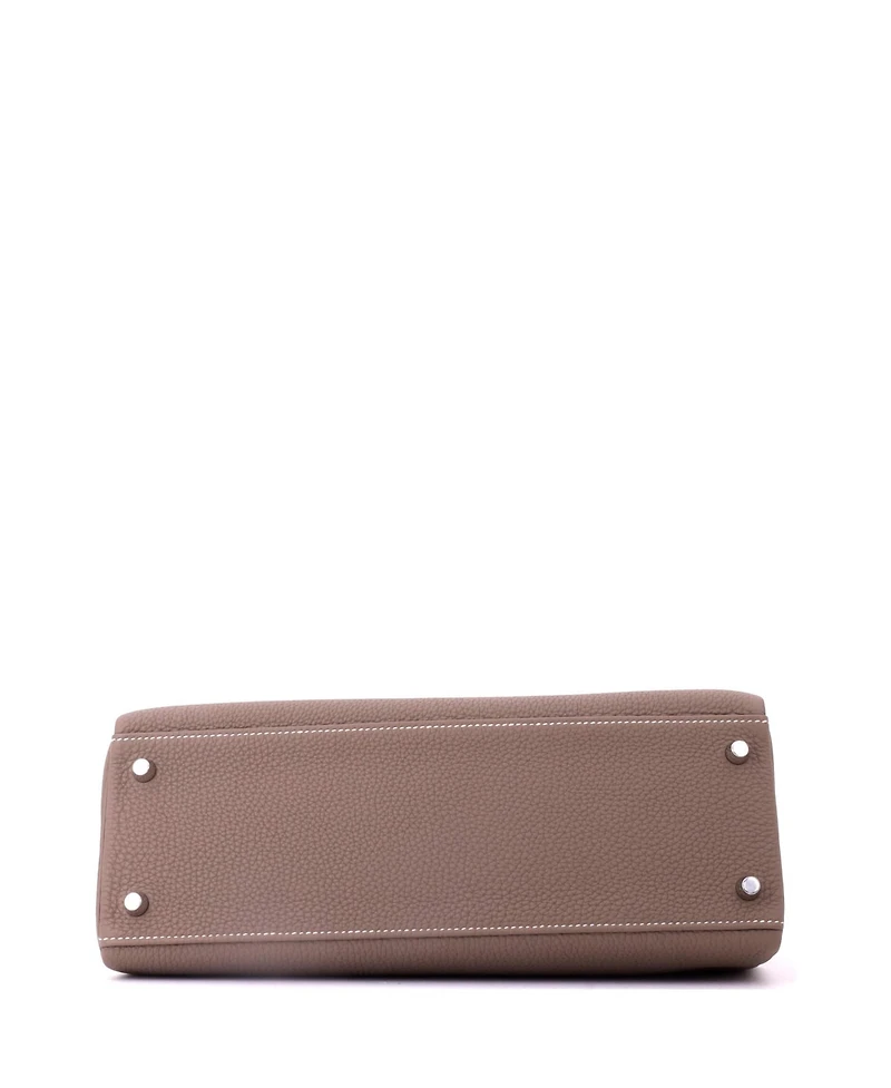 Pre-Owned Hermes Kelly 32 Handbag Grey Togo with Palladium Hardware