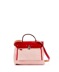 Pre-Owned HERMES 31 Herbag Zip Pegase Pop Toile and Leather