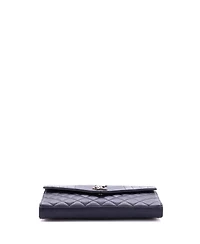 Pre-Owned Saint Laurent Medium Classic Monogram Chain Wallet Mixed Matelasse Leather