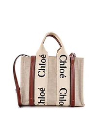 Pre-Owned Chloe Small Woody Tote Canvas with Leather