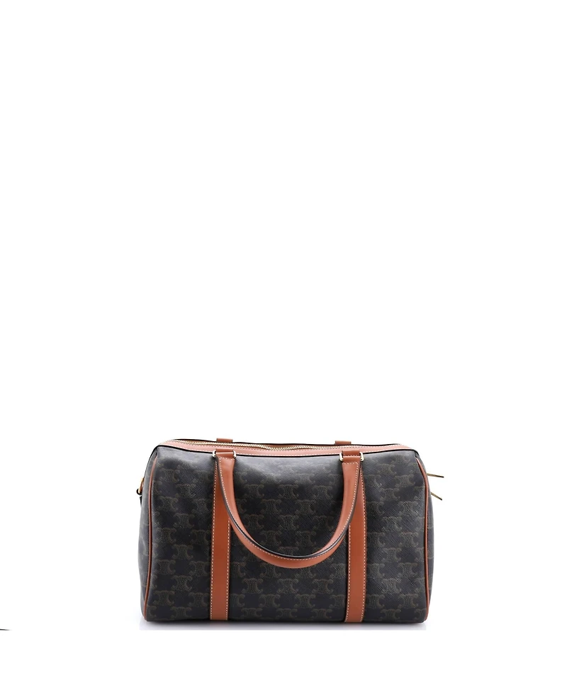 Pre-Owned Celine Large Boston Bag Triomphe Coated Canvas