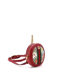 Pre-Owned Gucci Mini Ophidia Round Backpack Flora Gg Coated Canvas
