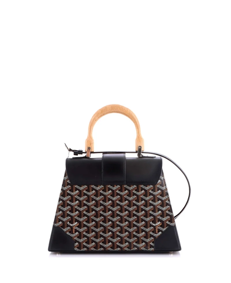 Pre-Owned Goyard Pm Saigon Top Handle Bag Coated Canvas with Leather