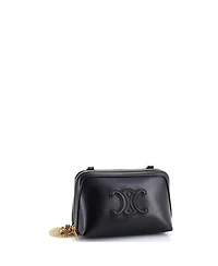 Pre-Owned Celine Cuir Triomphe Zip Around Chain Clutch Leather