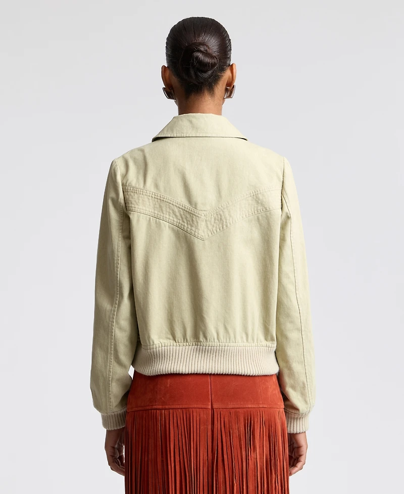 Avec Les Filles Women's Zip Front Bomber Jacket