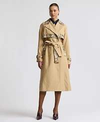 Avec Les Filles Women's Combo Belted Trench Coat