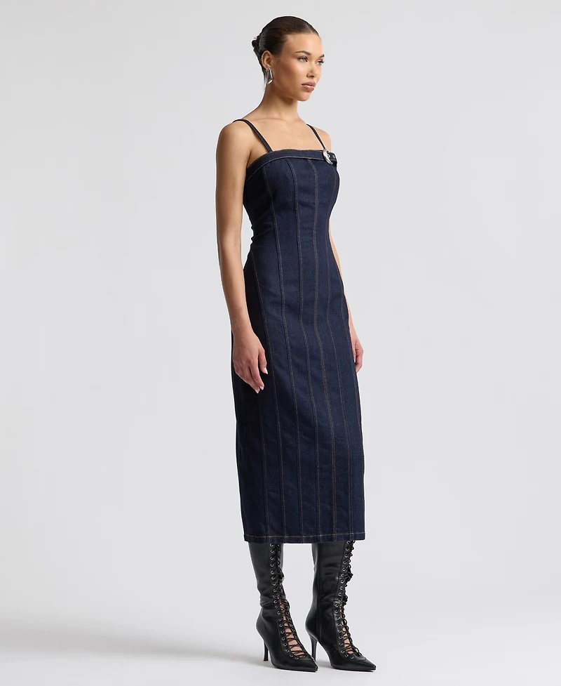 Avec Les Filles Women's Seamed Midi Dress
