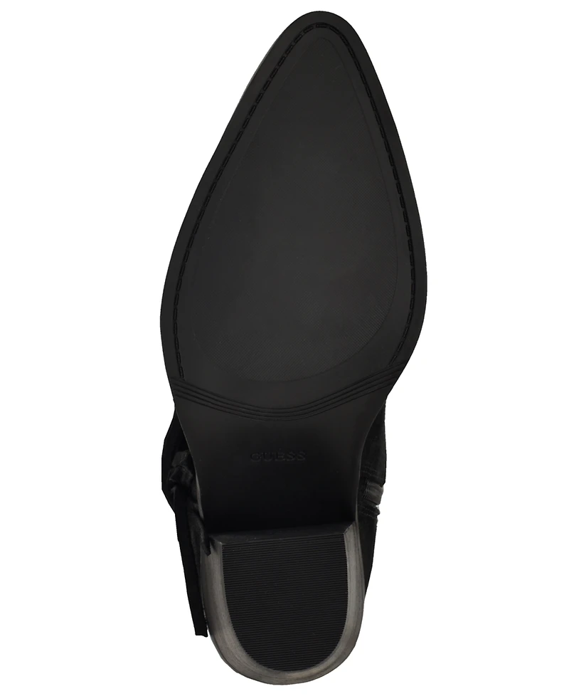 Guess Women's Sashle Western Fringe Knee High Heeled Boots