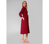 julia jordan Women's Long-Sleeve Belted Shirtdress